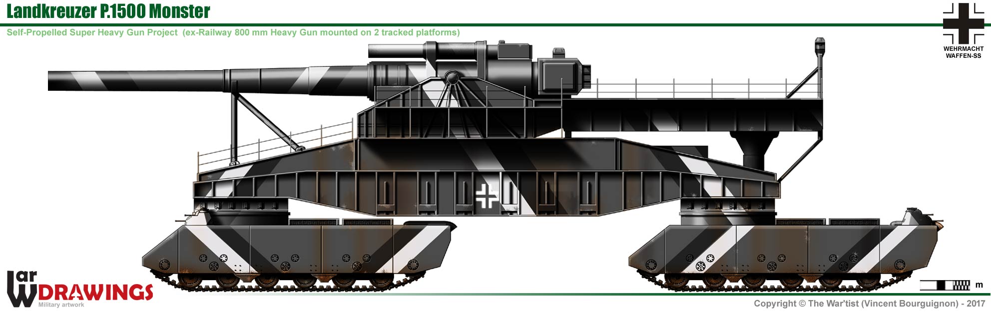 Schwerer Gustav railway gun (2:1) Minecraft Map